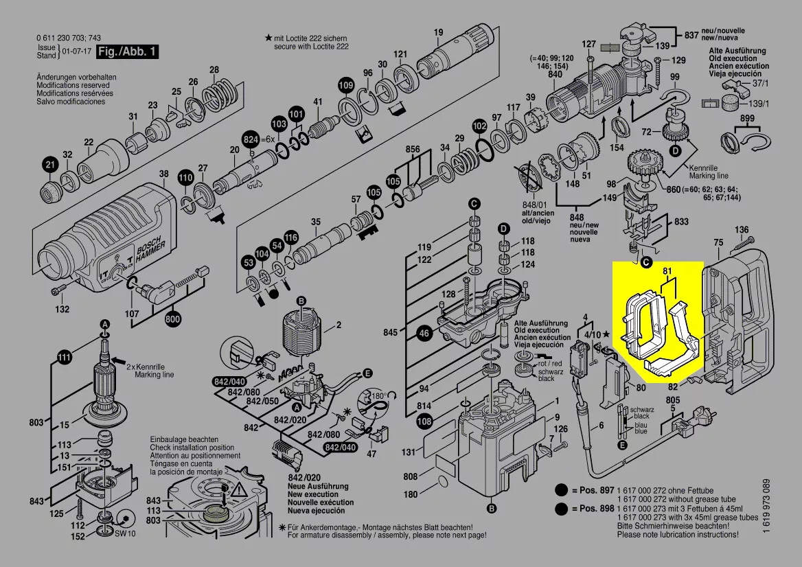 gachette interrupteur réf. 1 612 026 043 Bosch